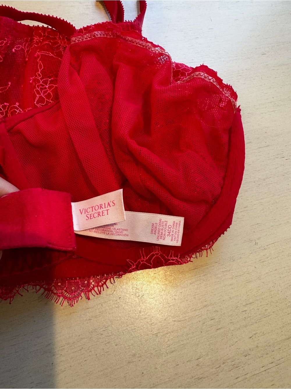 Victoria's Secret Bright Red Lace Underwire Bra